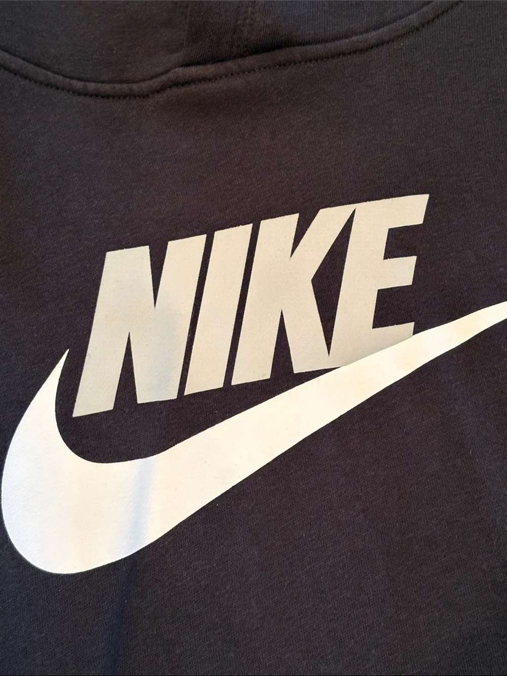 ✨ Nike ✨ Black Hoodie with Gray & White Swoosh Logo, YXL